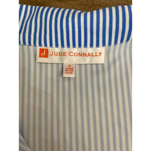 Jude Connally Carter Stripe Print Point Collar Short Sleeve Shirt Dress Size S - Picture 6 of 11
